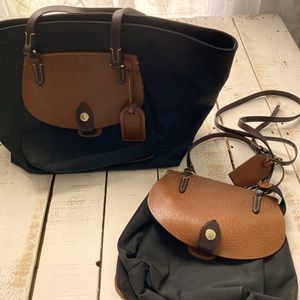 Dooney and Burke Leather and Nylon Bag Set